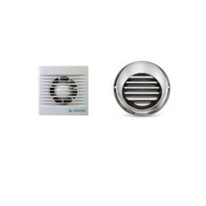 Extractor de Baño 4" Con Rejilla Fija de Acero Inoxidable 010P-RF10A - Pireo