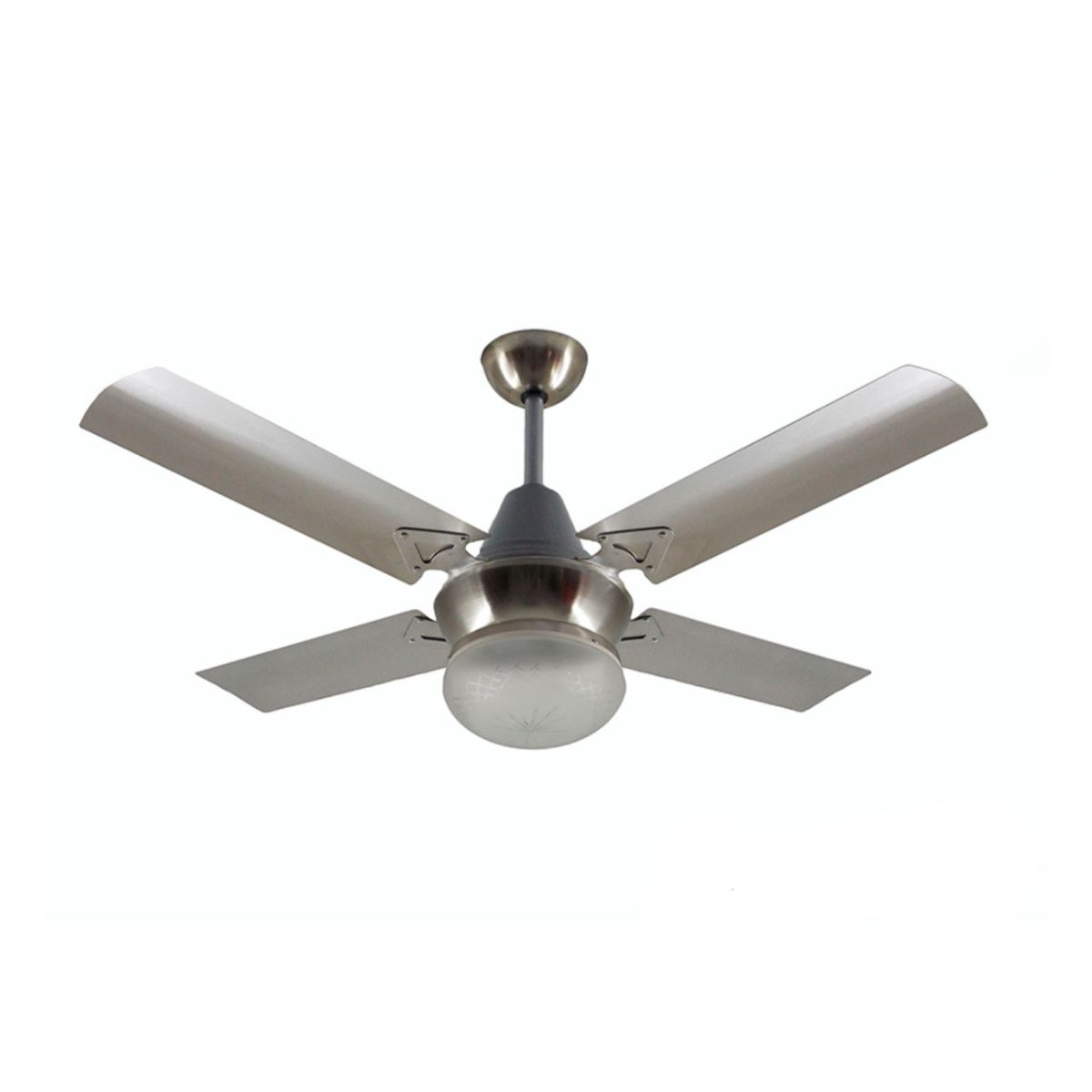 Ventilador De Techo Acero Inoxidable Con Plafón LED Tallado Atenas 210-49PLED - Pireo