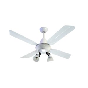 Ventilador De Techo Metálico Blanco Con Araña 2 Luces Móvil Atenas 00B-62-2 - Pireo