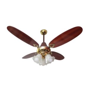 Ventilador De Techo Madera Caoba Con Araña 3 Luces Fijas Atenas 13A-66D - Pireo