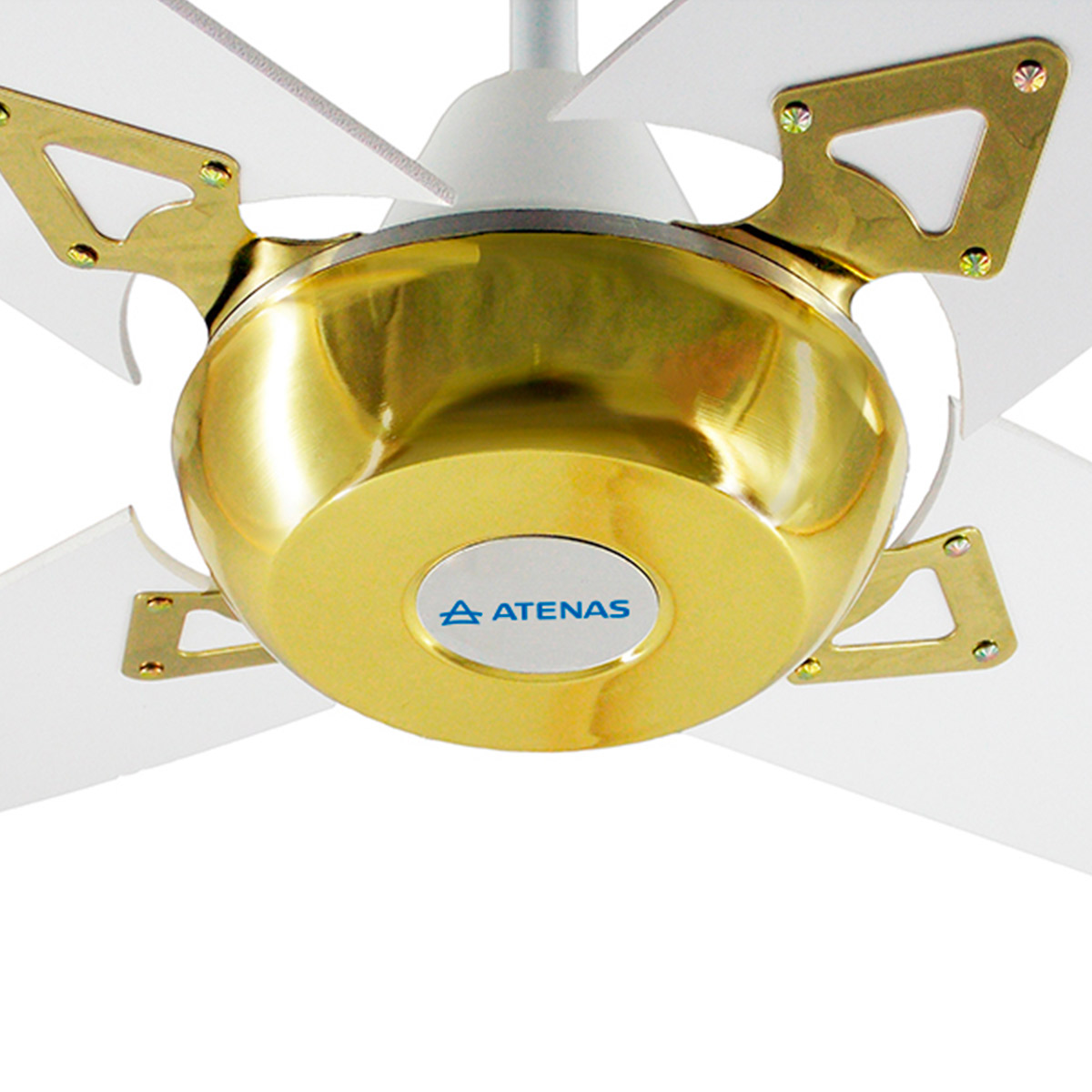 Ventilador De Techo Madera Blanco Con Dorado Atenas 170 - Pireo