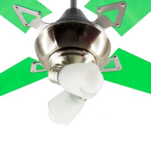 Ventilador De Techo Acrílico Verde Con Araña 2 Luces Móvil Atenas 230V-79-2 - Pireo