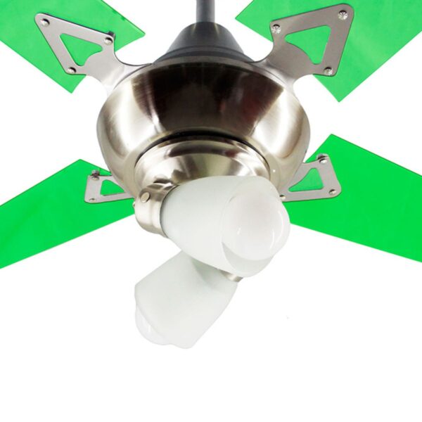 Ventilador De Techo Acrílico Verde Con Araña 2 Luces Móvil Atenas 230V-79-2 - Pireo