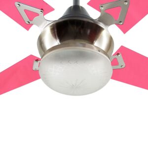 Ventilador De Techo Acrílico Fucsia Con Plafón LED Tallado Atenas 230F-49PLED - Pireo