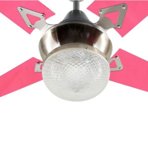 Ventilador De Techo Acrílico Fucsia Con Plafón LED Esmerilado Atenas 230F-39PLED - Pireo
