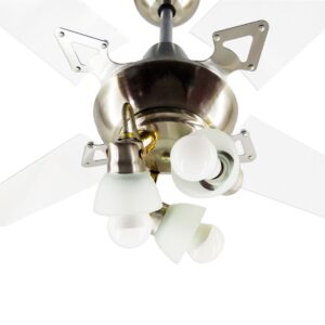 Ventilador De Techo Acrílico Con Araña 3 Luces Móvil Atenas 230-69-3 - Pireo