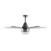Ventilador De Techo Acero Inoxidable Con Plafón LED Tallado Atenas 210-49PLED - Pireo