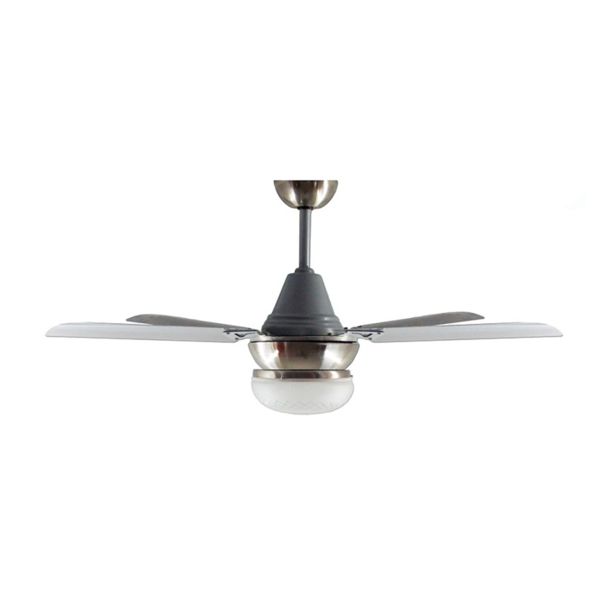 Ventilador De Techo Acero Inoxidable Con Plafón LED Tallado Atenas 210-49PLED - Pireo