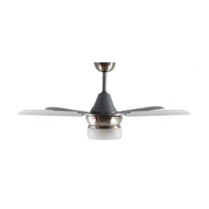 Ventilador De Techo Acero Inoxidable Con Plafón LED Liso Atenas 210-29PLED - Pireo