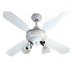 Ventilador De Techo Metálico Blanco Con Araña 2 Luces Móvil Atenas 00B-62-2 - Pireo