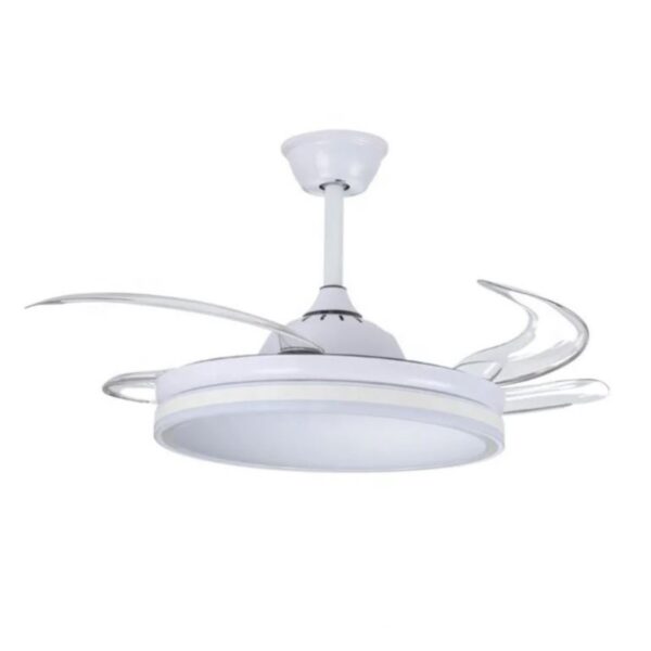 Ventilador De Techo Retráctil Aspas Acrílicas Blancas Atenas JY42-5002 - Pireo