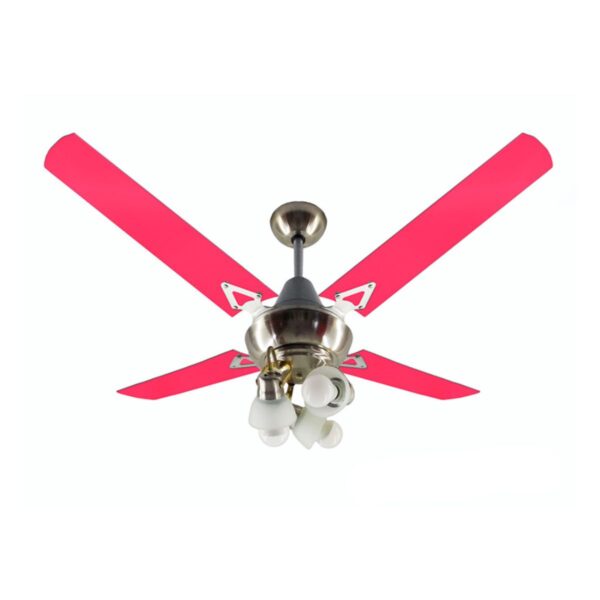 Ventilador De Techo Acrílico Fucsia Con Araña 3 Luces Móvil Atenas 230F-69-3 - Pireo