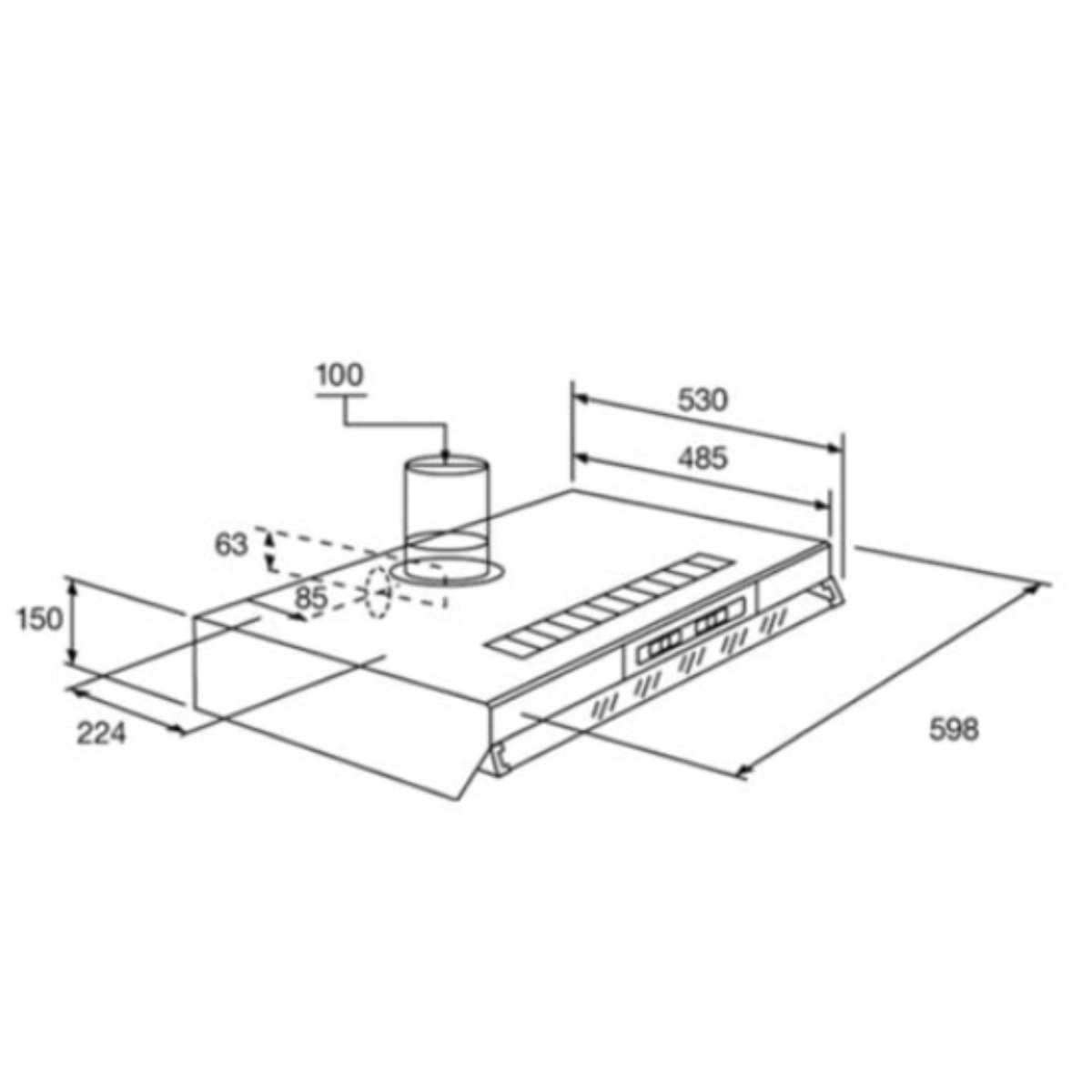 Purificador De Cocina Blanco Con Salida Motor 75 W Turbotronic 3746-TUR - Pireo
