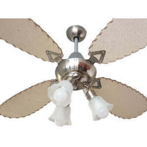 Ventilador De Techo Palas de Rattan Tipo Aceituna Con Araña 3 Luces móvil Atenas 300A-79-3 - Pireo