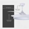 Ventilador De Techo Retráctil Aspas Acrílicas Blancas Atenas JY42-5002 - Pireo