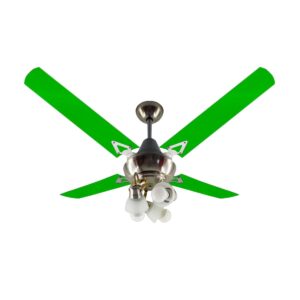 Ventilador De Techo Acrílico Verde Con Araña 3 Luces Móvil Atenas 230V-69-3 - Pireo