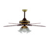 Ventilador De Techo Madera Dorado Con Araña 3 Luces Fijas Atenas G40-66D - Pireo