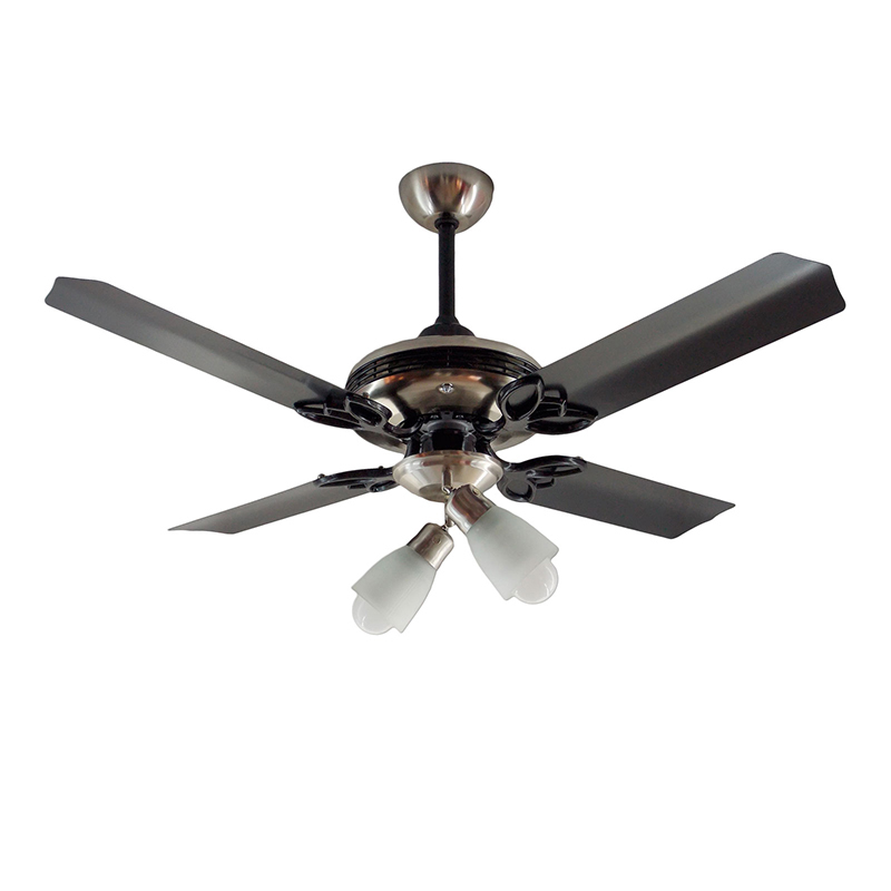 Ventilador De Techo Metálico Negro Con Araña 2 Luces Móvil Atenas G58-79-2 - Pireo