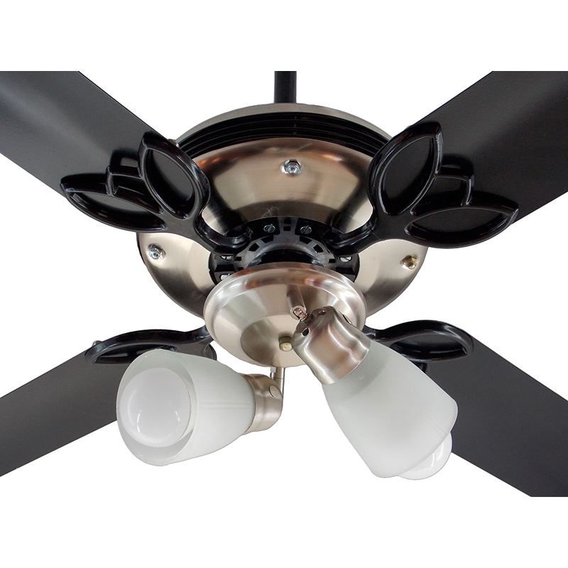 Ventilador De Techo Metálico Negro Con Araña 2 Luces Móvil Atenas G58-79-2 - Pireo