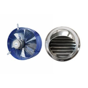Extractor Industrial 25 CM Con Rejilla Fija de Acero Inoxidable HME25-RF25A - Pireo