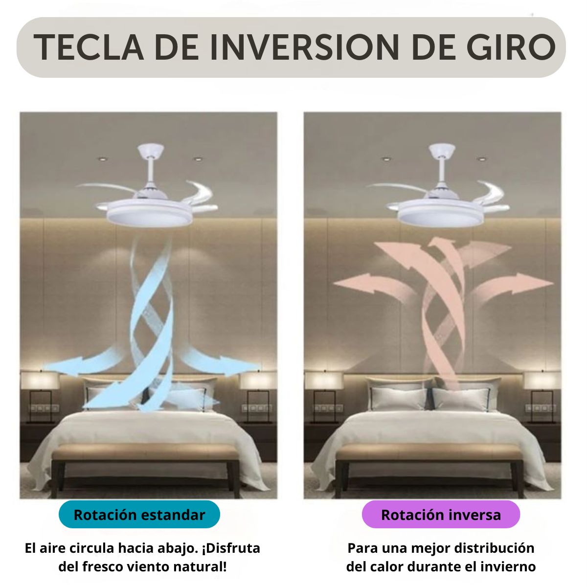 Ventilador De Techo Retráctil Aspas Acrílicas Blancas Atenas JY42-5002 - Pireo Ventilador De Techo Retráctil Aspas Acrílicas Blancas Atenas JY42-5002 - Pireo