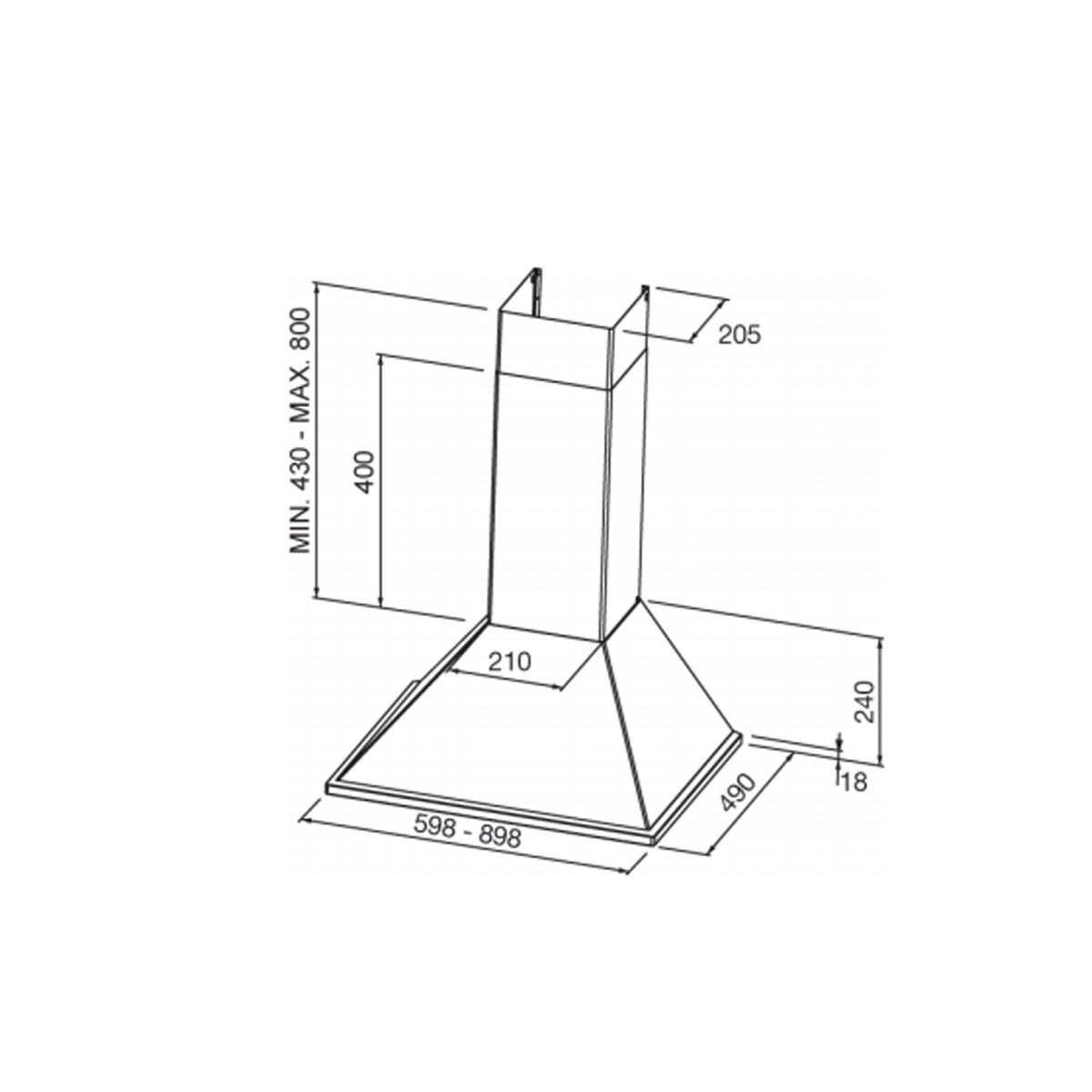 Campana De Cocina 90 CM Blanca Prima Spar 5941-403 - Pireo