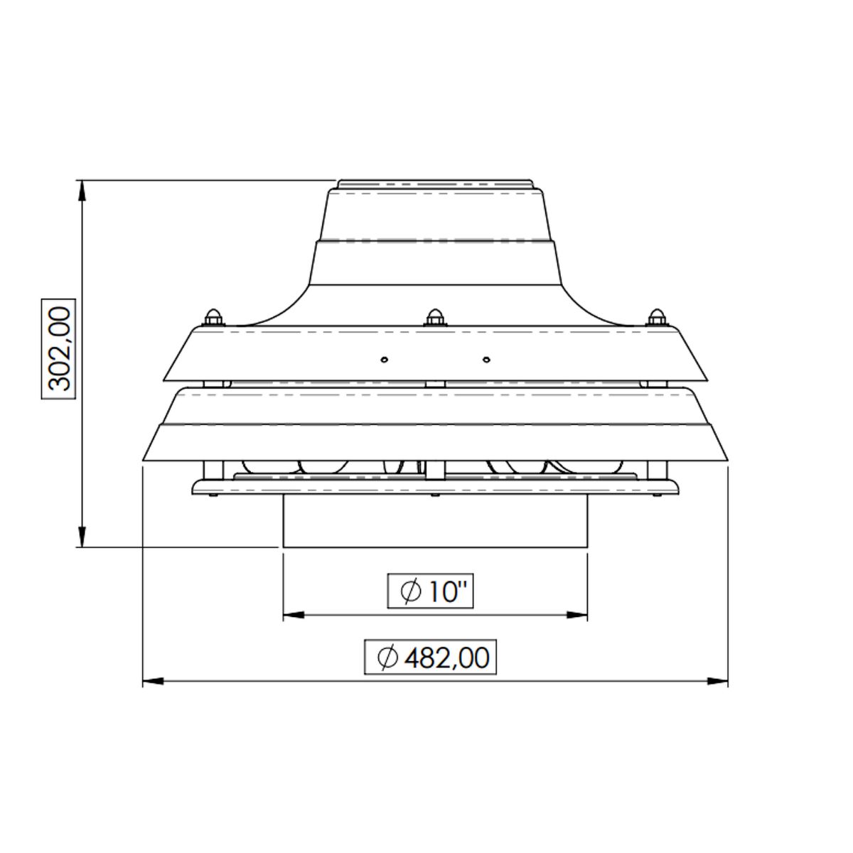 Extractor Parrillero 10 Pulgadas Motor WEG M25 - Pireo