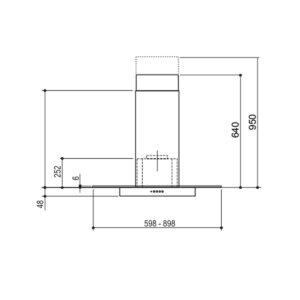 Campana De Cocina 90 CM Vetro Con Vidrio y Botonera Spar 6351-026 - Pireo