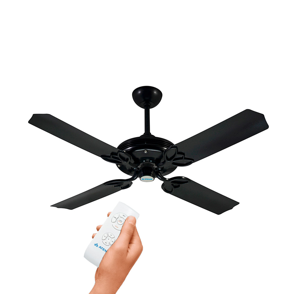 Ventilador De Techo Metálico Negro Control Remoto Atenas G22 - Pireo