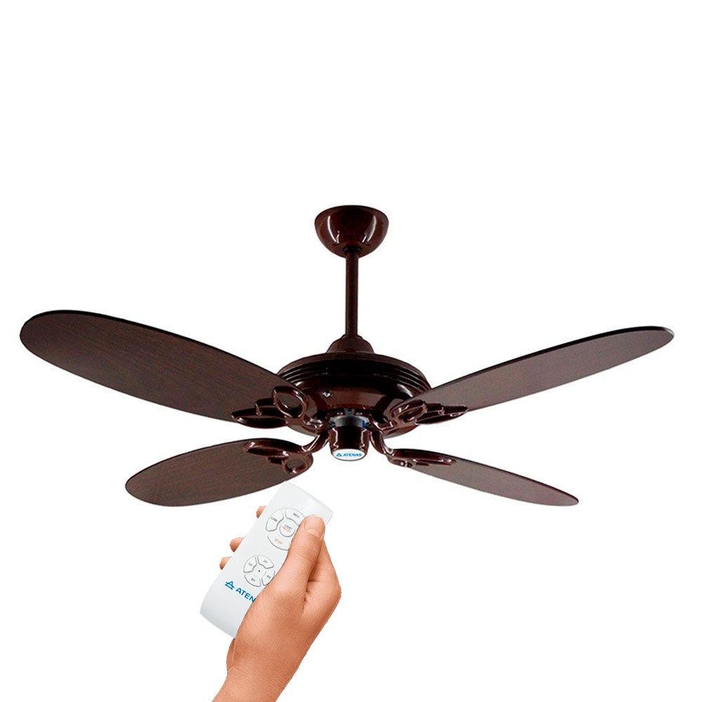 Ventilador De Techo Madera Wengue Marrón Control Remoto Atenas G30 - Pireo