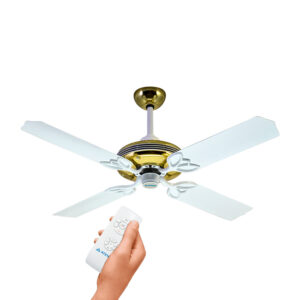 Ventilador De Techo Metálico Blanco Dorado Control Remoto Atenas G44 - Pireo