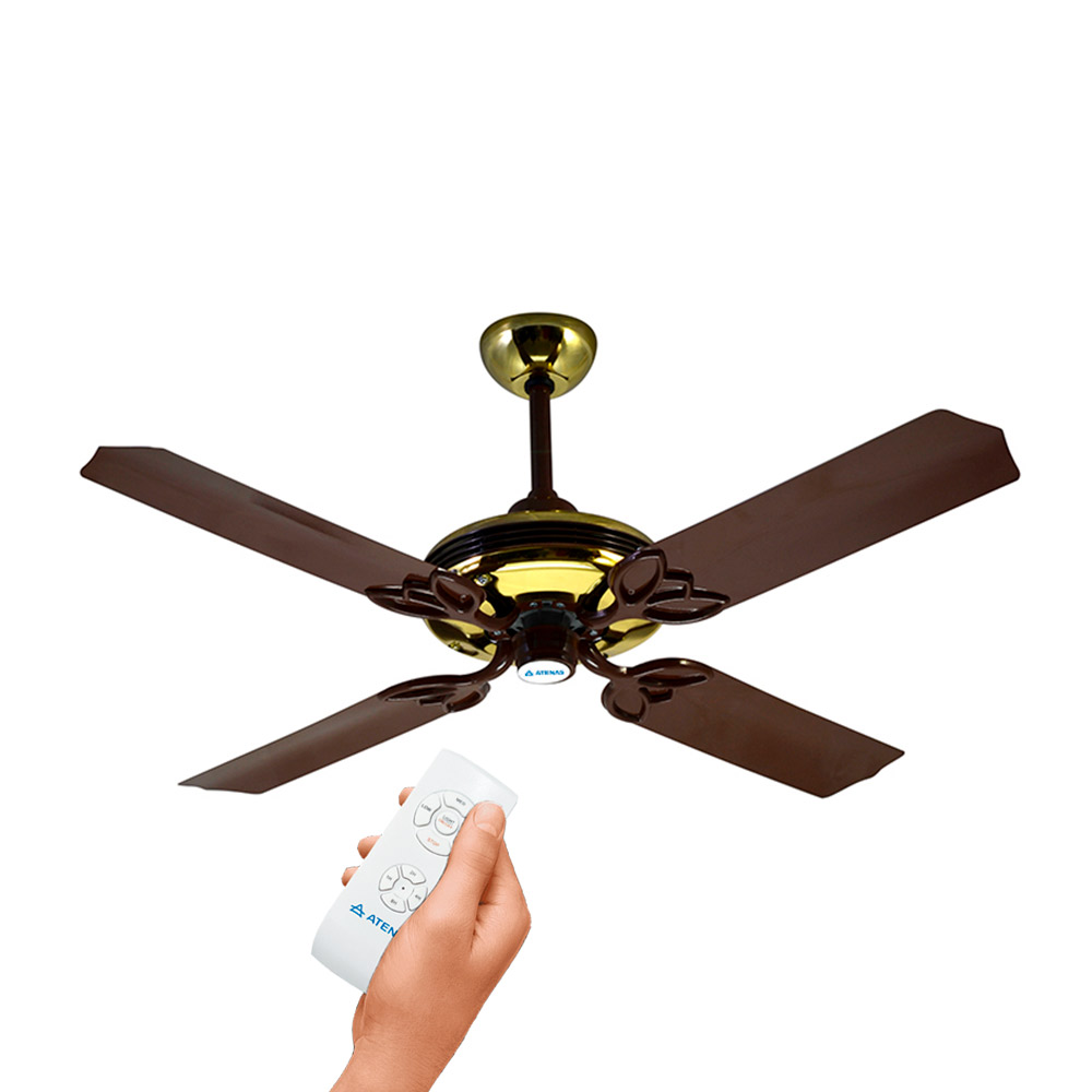 Ventilador De Techo Metálico Marrón Dorado Control Remoto Atenas G46 - Pireo