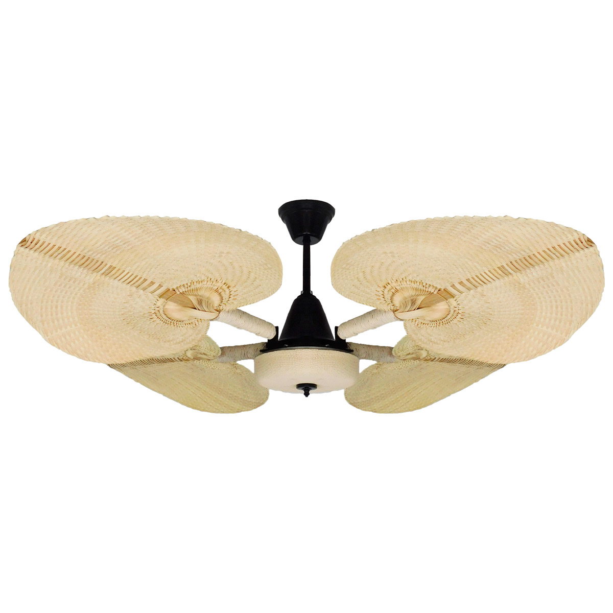 Ventilador de Techo Santorini Rattan Negro Tapa Natural SANTO-RF006 - Pireo