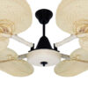 Ventilador de Techo Santorini Rattan Negro Tapa Natural SANTO-RF006 - Pireo